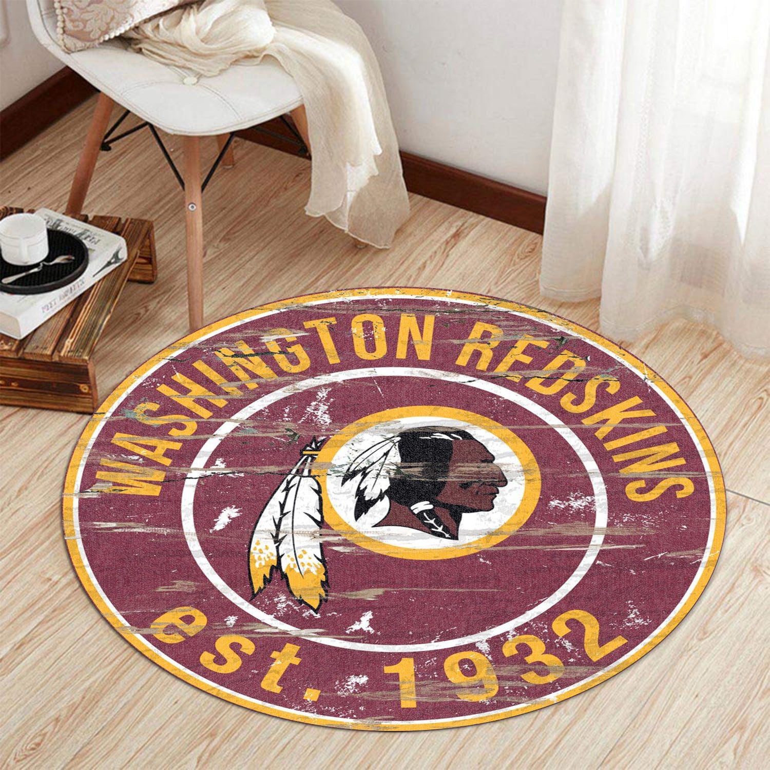 washington redskins round rug 173 7srgs